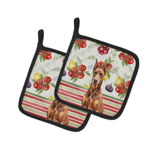 Load image into Gallery viewer, Red Doberman Pinscher Vegetables Pair of Pot Holders