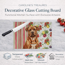 Load image into Gallery viewer, Mahogany Dogue de Bordeaux Vegetables Glass Cutting Board