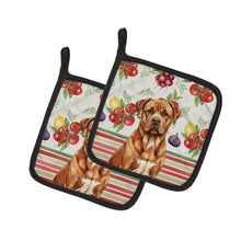 Load image into Gallery viewer, Mahogany Dogue de Bordeaux Vegetables Pair of Pot Holders