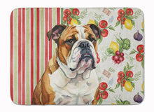Load image into Gallery viewer, Brindle and White English Bulldog Vegetables Memory Foam Kitchen Mat