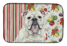 Load image into Gallery viewer, White English Bulldog Vegetables Dish Drying Mat