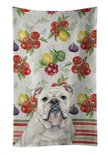 Load image into Gallery viewer, White English Bulldog Vegetables Kitchen Towel
