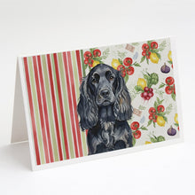 Load image into Gallery viewer, Black English Cocker Spaniel Vegetables Greeting Cards Pack of 8
