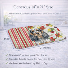 Load image into Gallery viewer, Blue Roan &amp; Tan English Cocker Spaniel Vegetables Dish Drying Mat