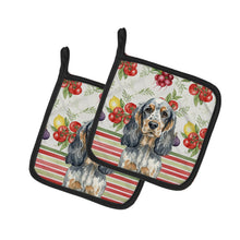 Load image into Gallery viewer, Blue Roan &amp; Tan English Cocker Spaniel Vegetables Pair of Pot Holders