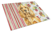 Load image into Gallery viewer, Golden English Cocker Spaniel Vegetables Glass Cutting Board