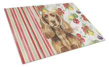 Load image into Gallery viewer, Liver English Cocker Spaniel Vegetables Glass Cutting Board