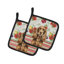Load image into Gallery viewer, Liver English Cocker Spaniel Vegetables Pair of Pot Holders