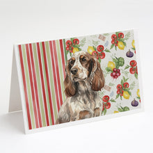 Load image into Gallery viewer, Liver Roan English Cocker Spaniel Vegetables Greeting Cards Pack of 8