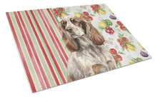 Load image into Gallery viewer, Liver Roan English Cocker Spaniel Vegetables Glass Cutting Board