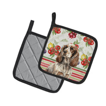 Load image into Gallery viewer, Liver Roan English Cocker Spaniel Vegetables Pair of Pot Holders