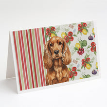 Load image into Gallery viewer, Red English Cocker Spaniel Vegetables Greeting Cards Pack of 8