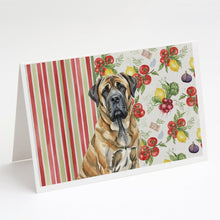 Load image into Gallery viewer, Brindle English Mastiff Vegetables Greeting Cards Pack of 8