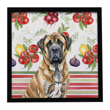 Load image into Gallery viewer, Brindle English Mastiff Vegetables Framed Metal Print