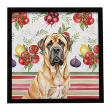 Load image into Gallery viewer, Fawn English Mastiff Vegetables Framed Metal Print