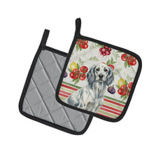 Load image into Gallery viewer, Blue Belton English Setter Vegetables Pair of Pot Holders