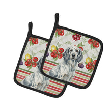 Load image into Gallery viewer, Blue Belton English Setter Vegetables Pair of Pot Holders