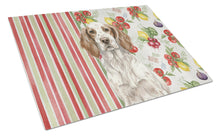 Load image into Gallery viewer, Liver Belton English Setter Vegetables Glass Cutting Board