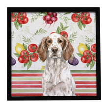 Load image into Gallery viewer, Liver Belton English Setter Vegetables Framed Metal Print