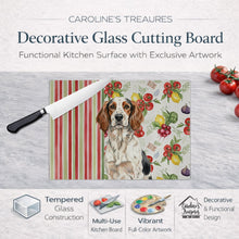 Load image into Gallery viewer, Tricolor English Setter Vegetables Glass Cutting Board