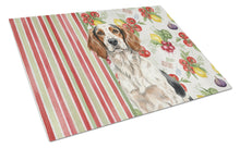 Load image into Gallery viewer, Tricolor English Setter Vegetables Glass Cutting Board