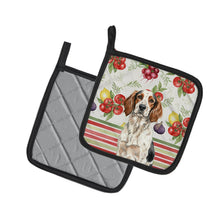 Load image into Gallery viewer, Tricolor English Setter Vegetables Pair of Pot Holders