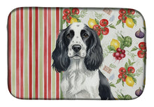 Load image into Gallery viewer, Black and White English Springer Spaniel Vegetables Dish Drying Mat