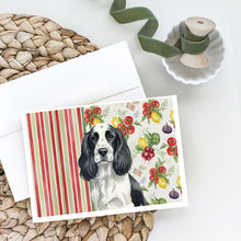 Load image into Gallery viewer, Black and White English Springer Spaniel Vegetables Greeting Cards Pack of 8