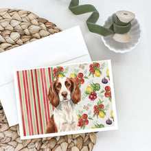 Load image into Gallery viewer, Liver and White English Springer Spaniel Vegetables Greeting Cards Pack of 8