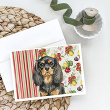 Load image into Gallery viewer, Black and Tan English Toy Spaniel Vegetables Greeting Cards Pack of 8