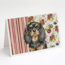Load image into Gallery viewer, Black and Tan English Toy Spaniel Vegetables Greeting Cards Pack of 8
