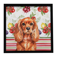 Load image into Gallery viewer, Ruby English Toy Spaniel Vegetables Framed Metal Print