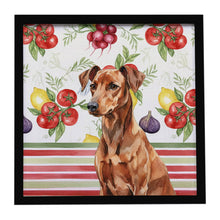 Load image into Gallery viewer, Red German Pinscher Vegetables Framed Metal Print
