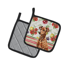 Load image into Gallery viewer, Red German Pinscher Vegetables Pair of Pot Holders
