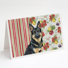 Load image into Gallery viewer, Black and Tan German Shepherd Vegetables Greeting Cards Pack of 8