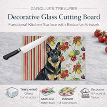 Load image into Gallery viewer, Black and Tan German Shepherd Vegetables Glass Cutting Board