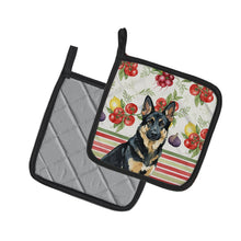 Load image into Gallery viewer, Black and Tan German Shepherd Vegetables Pair of Pot Holders