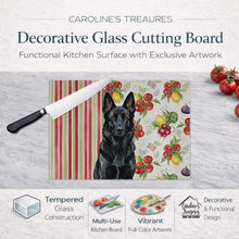 Load image into Gallery viewer, Black German Shepherd Vegetables Glass Cutting Board