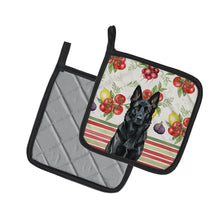 Load image into Gallery viewer, Black German Shepherd Vegetables Pair of Pot Holders