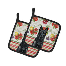 Load image into Gallery viewer, Black German Shepherd Vegetables Pair of Pot Holders