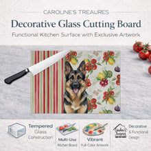 Load image into Gallery viewer, German Shepherd Vegetables Glass Cutting Board