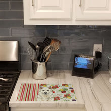 Load image into Gallery viewer, White German Shepherd Vegetables Glass Cutting Board