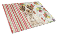 Load image into Gallery viewer, Liver and White German Wirehaired Pointer Vegetables Glass Cutting Board