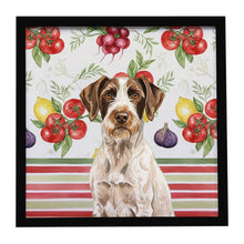 Load image into Gallery viewer, Liver and White German Wirehaired Pointer Vegetables Framed Metal Print