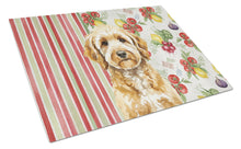 Load image into Gallery viewer, Goldendoodle Vegetables Glass Cutting Board