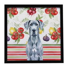 Load image into Gallery viewer, Blue Great Dane Vegetables Framed Metal Print