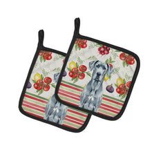 Load image into Gallery viewer, Blue Great Dane Vegetables Pair of Pot Holders