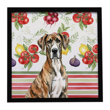 Load image into Gallery viewer, Brindle Great Dane Vegetables Framed Metal Print
