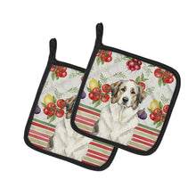 Load image into Gallery viewer, Badger Great Pyrenees Vegetables Pair of Pot Holders