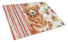 Load image into Gallery viewer, Reddish Brown Great Pyrenees Vegetables Glass Cutting Board